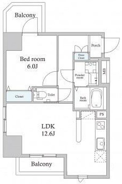スカイグランデ新御徒町  204号室 間取り