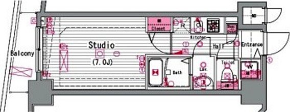 ガラステージ神田       1103号室 間取り