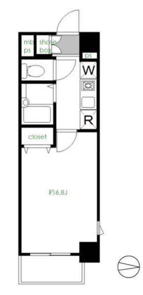 メインステージ日本橋箱崎Ⅱ 間取り