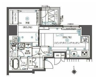 ZOOM秋葉原NORTH  903号室 間取り