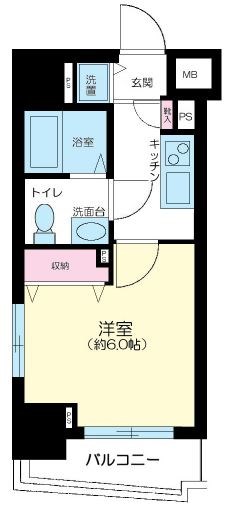 パークウェル曙橋     601号室 間取り