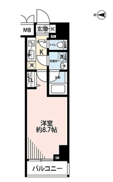 プレールドゥーク文京湯島     905号室 間取り