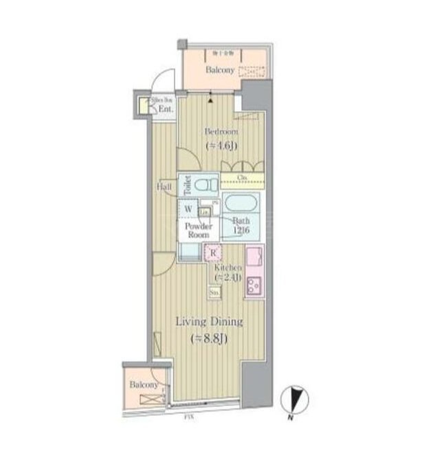 リンデンコート市ヶ谷  801号室 間取り