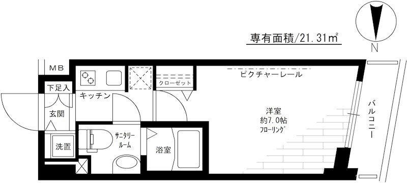 ガラステーション四谷三丁目   503号室 間取り