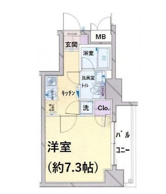 パレステュディオ日本橋東壱番館    402号室 間取り