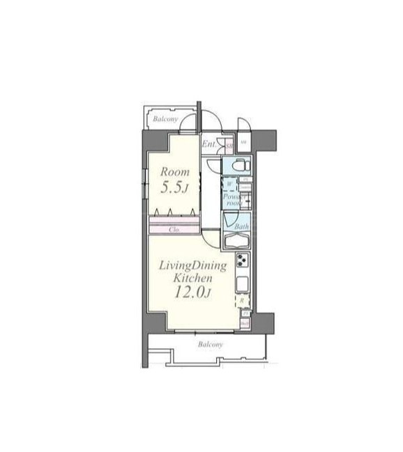 グランイースト田原町  802号室 間取り