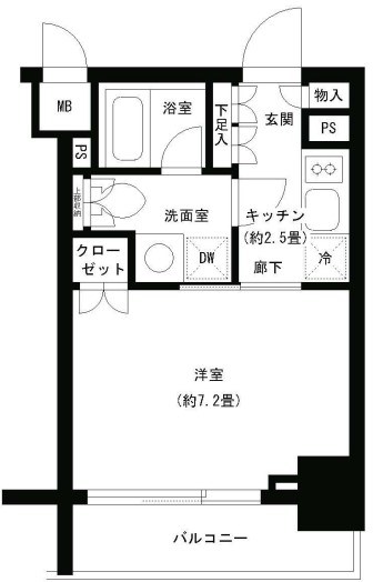 パークキューブ神田    206号室 間取り