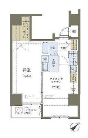 リヴシティ神田  701号室 間取り