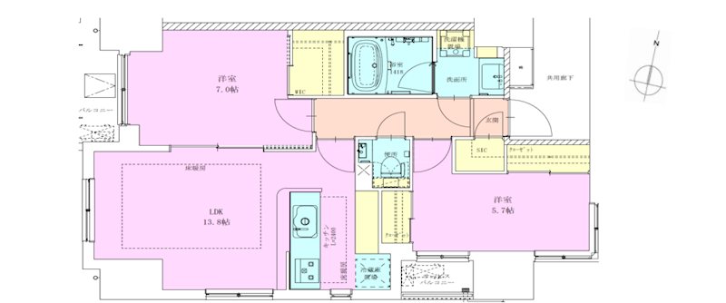 半蔵門レジデンス  1405号室 間取り