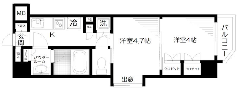 日神デュオステージ新宿若松町 間取り