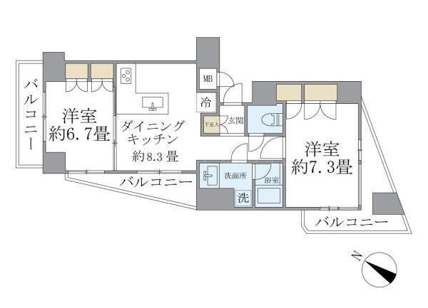 KDXレジデンス日本橋箱崎 間取り