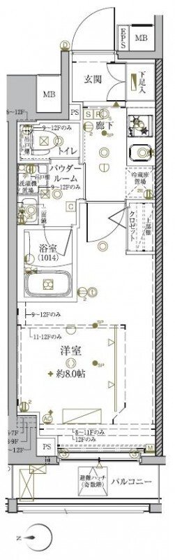 クレイシア秋葉原ラグゼスウィート 間取り