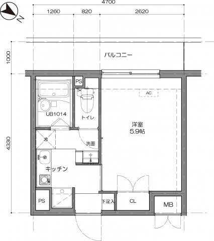 スカイコート日本橋浜町第２ 間取り
