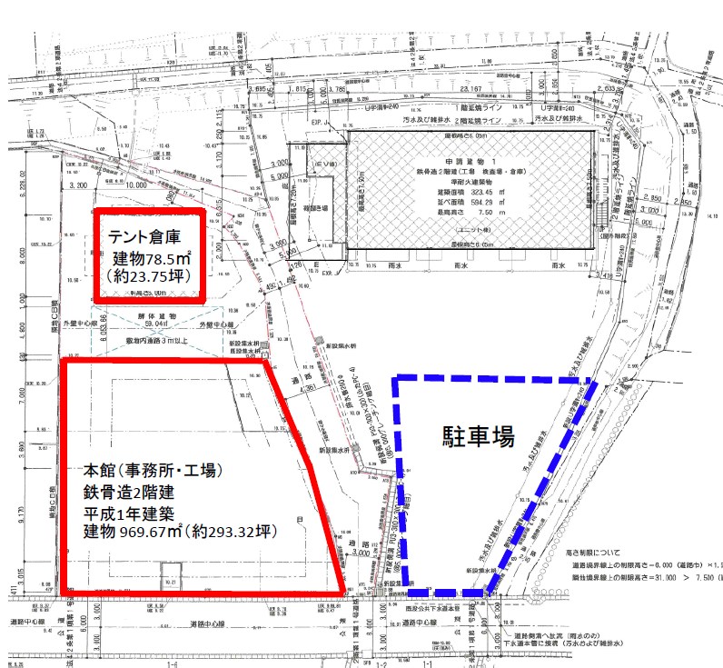 高浜市論地町一丁目貸工場 本館・テント倉庫 間取り