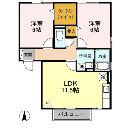 メゾンプレジールA 間取り図