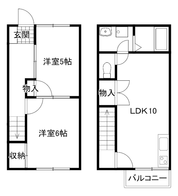 鼻高テラスハウスA・B・C・D 間取り図