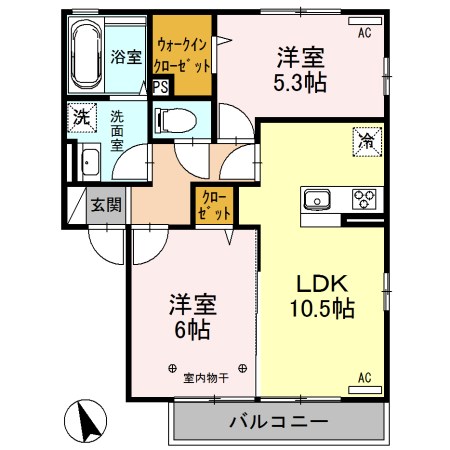 コンツェルト貝沢Ｂ 間取り図