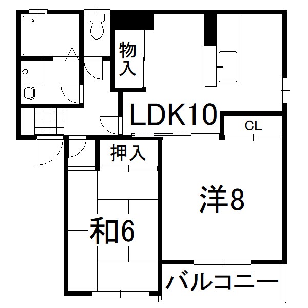 ホープ萩原ＡＢ 間取り図