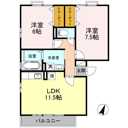 リビングタウン双葉B 間取り図
