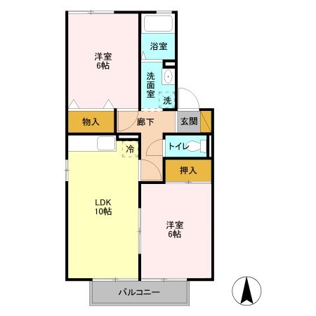 パストラルB 間取り図