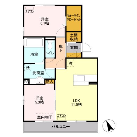 クレ・ブラン 間取り図