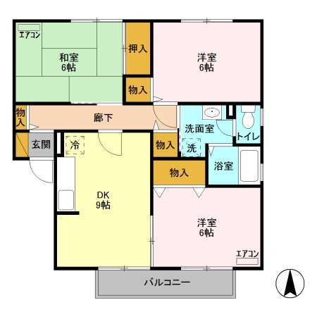 シュガーハイツD 間取り図