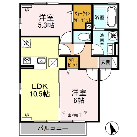 コンツェルト貝沢Ｂ 間取り図