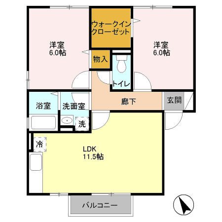 クレストコートAB 間取り図