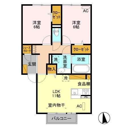 アフィシオン北代田 間取り図