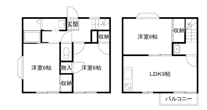 鼻高テラスハウスA・B・C・D 間取り図