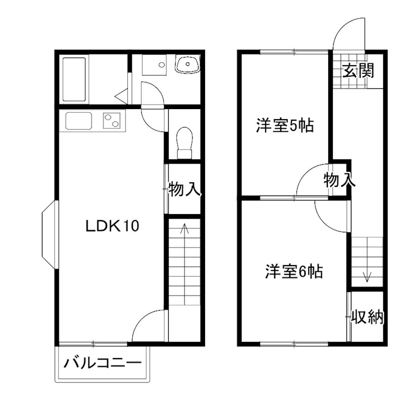 鼻高テラスハウスA・B・C・D 間取り図