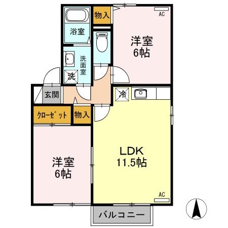サンライズヒルC 間取り図