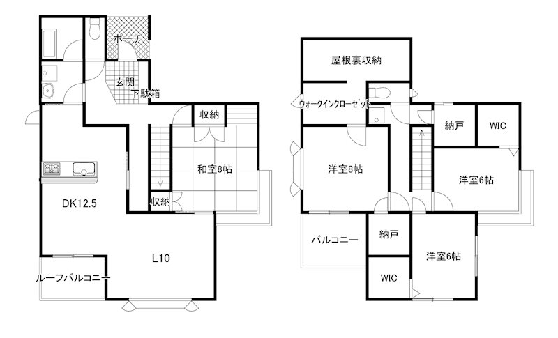 下中居町戸建 間取り図