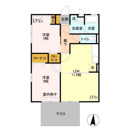 西中居ハイツ　C 間取り図