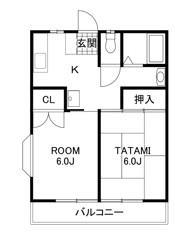 亀の子ハイツ 間取り図