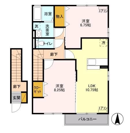 プリムヴェール上並榎B 間取り図