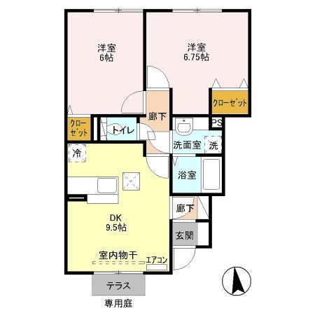 アロース・ガーデンＡB 間取り図