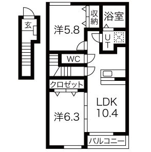 La Vita BrillanteⅠ 間取り図