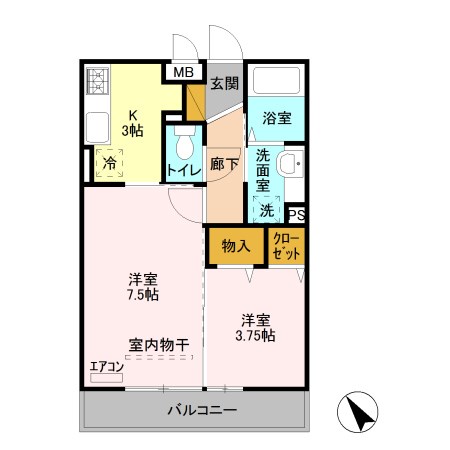 オペラハウス上大島B 間取り図