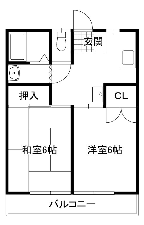亀の子ハイツ 間取り図