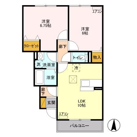 プリムヴェール上並榎B 間取り図
