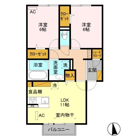 アフィシオン北代田 間取り図