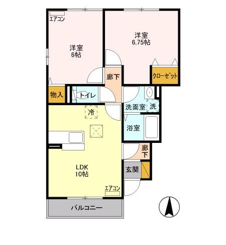 プリムヴェール上並榎B 間取り図