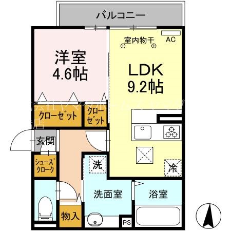 D-ROOM紅雲町A 間取り図
