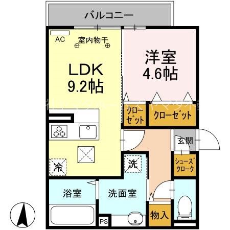 D-ROOM紅雲町A 間取り図