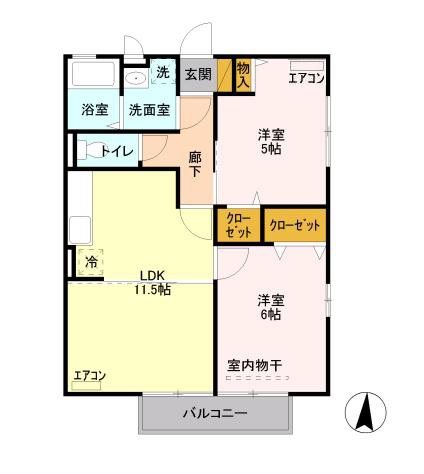 西中居ハイツ　C 間取り図