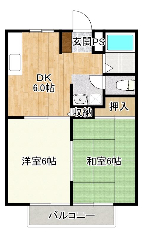 サンシティー倉林A・B 間取り図