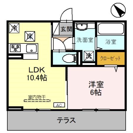 D-ROOM歌川町 間取り図