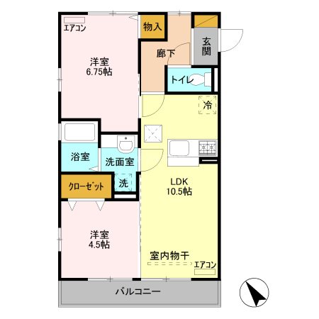 オペラハウス上大島A 間取り図