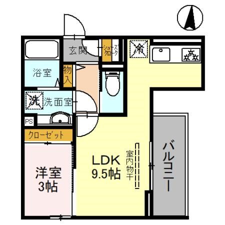 D-ＲＯＯＭ岩押町 間取り図